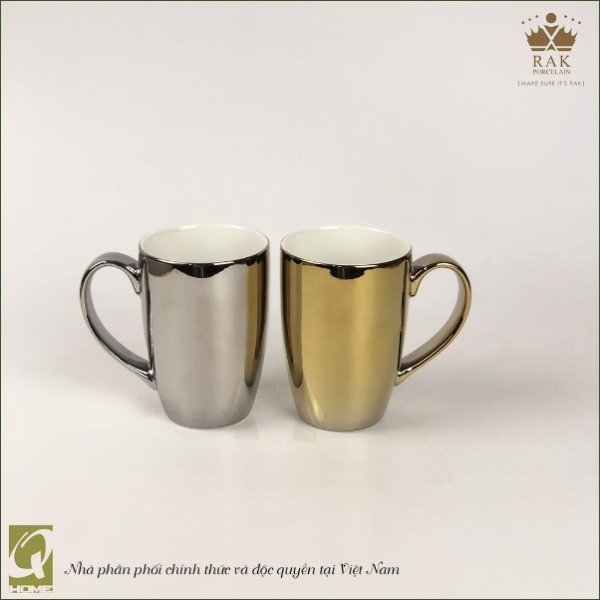 Bộ 2 ca sứ Rak Porcelain - vàng ánh kim & bạc ánh kim