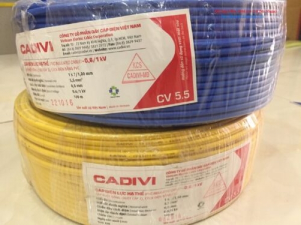 Dây điện đơn Cadivi CV 5.5mm2 – 7 lõi đồng