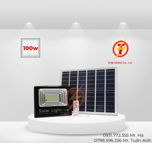 Gia công đèn LED Pha năng lượng mặt trời 100W